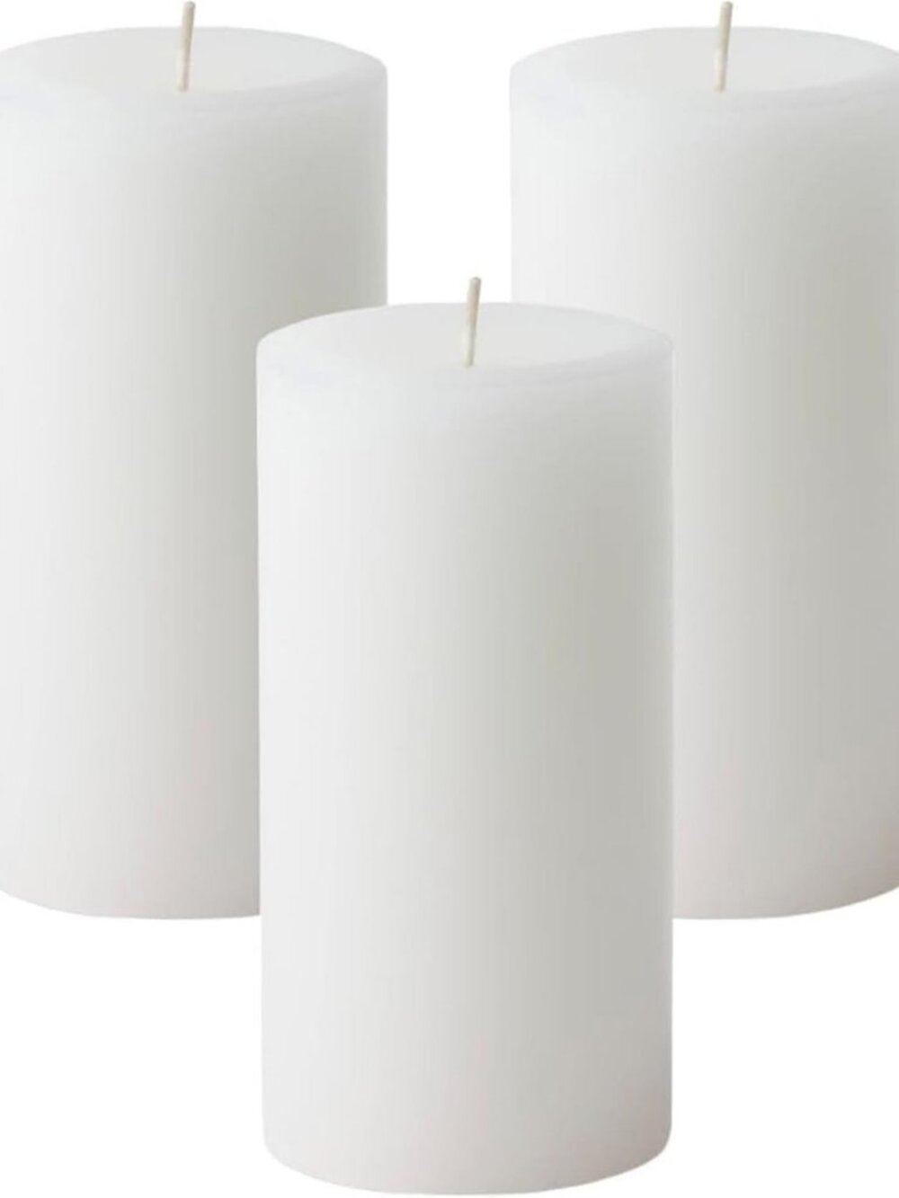 Set of 3 Hand-Poured Citronella Pillar Candles - Dripless, 60 Hour Burn Time